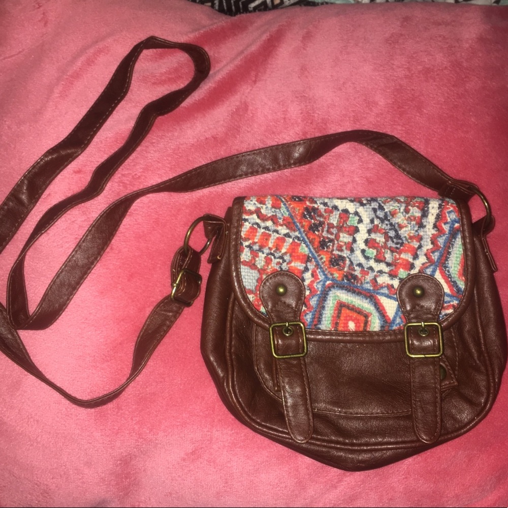 Brown & Aztec Print Claire’s Small Purse
